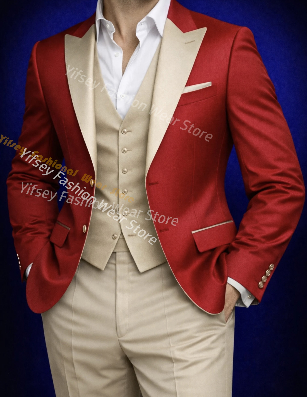 Red Full Men Suit Set Wedding  - Men'S Grooming Brands recensie en prijs