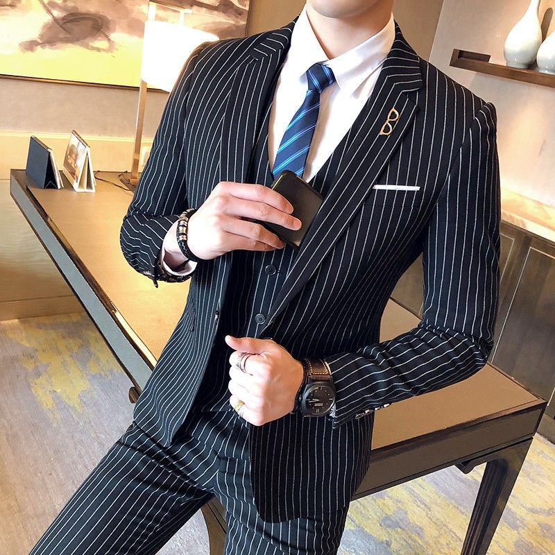 Men's Slim Fit Pin Stripe Blaz - Men'S Grooming Uk recensie en prijs