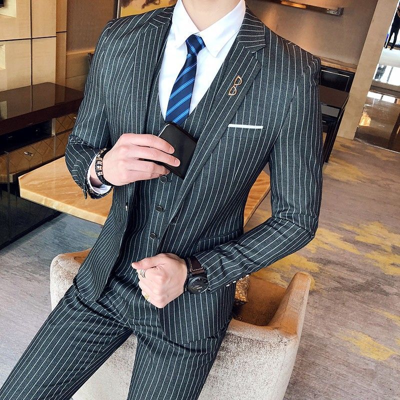 Men's Slim Fit Pin Stripe Blaz - Men'S Grooming Uk recensie en prijs