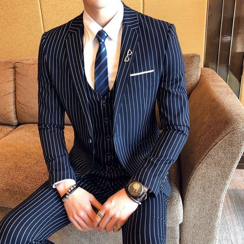Men's Slim Fit Pin Stripe Blaz - Men'S Grooming Uk recensie en prijs