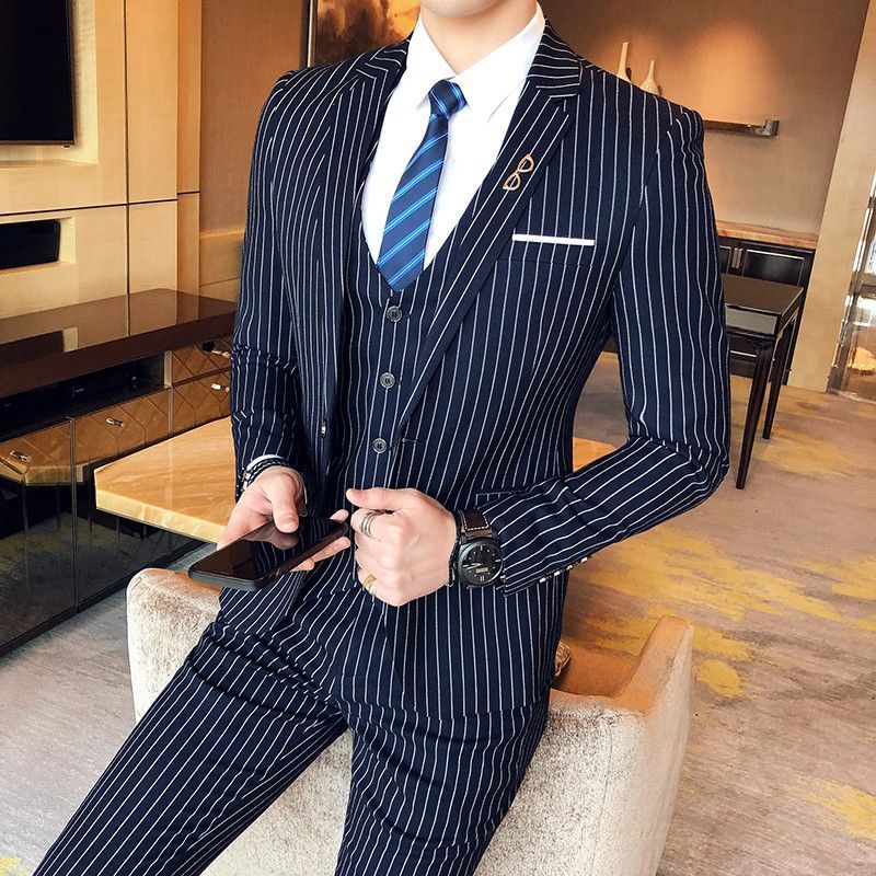 Men's Slim Fit Pin Stripe Blaz - Men'S Grooming Uk recensie en prijs